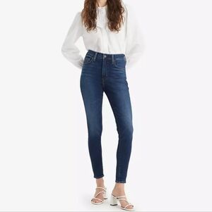 Levis 720 High Waist Rise Super Skinny Jeans Dark Stretchy Denim Womens Size 31